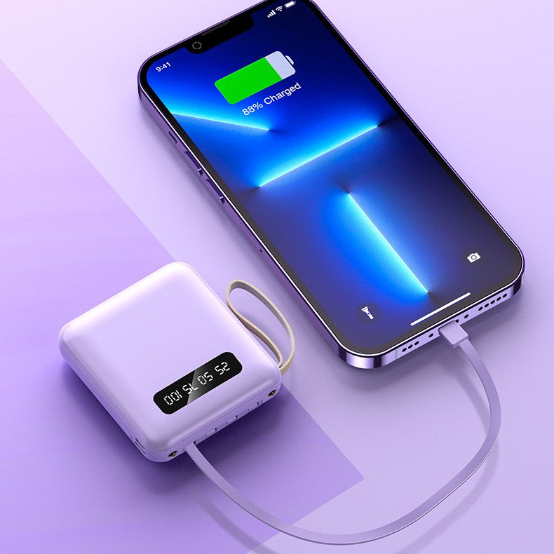 Compact And Portable With Built-in Cable Power Bank